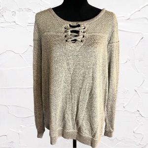 Women’s Sweater with Lace Up Detail